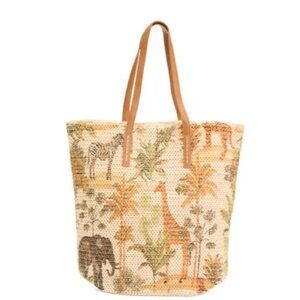 Tropical Safari Woven Tote Bag